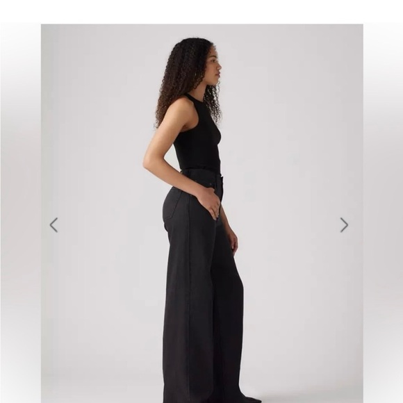 Levi's Black Cinch High Waist Wide-Leg Women's Pants - Picture 2 of 6